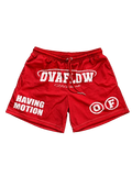 RED “HAVING MOTION” MESH SHORTS (PRE-SALE)
